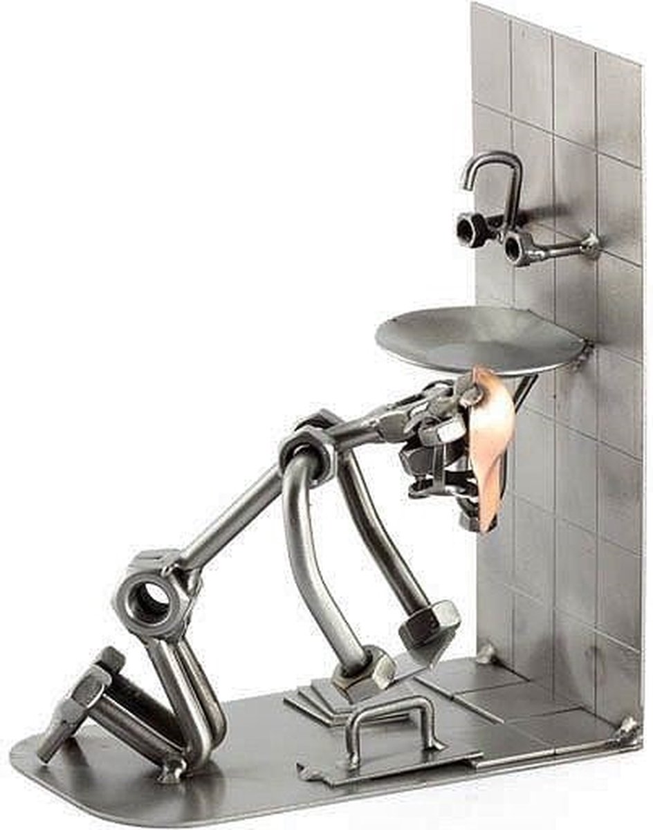 sculptuur Tegelzetter beroepen beeldje - metaal 15x13x7 relatiegeschenken