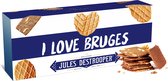 Jules Destrooper Amandelbrood met chocolade - "I love Bruges / J'aime Bruges" - 2 dozen met Belgische koekjes - 125g x 2