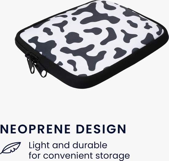 kwmobile Universele Cover voor eReader - Neopreen hoesje Koeien Patroon design zwart / wit van kwmobile — afbeelding 4