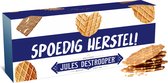 Jules Destrooper Natuurboterwafels - "Spoedig herstel! / Bon rétablissement!" - 2 dozen met Belgische koekjes - 100g x 2