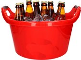 Plasticforte Bierflessen emmer/teil - 17 liter - rood - kunststof - 45 x 27 cm - Veel flessen bier