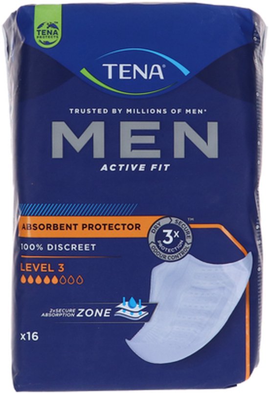 TENA Men Active Fit Level 3, 16 stuks . Voordeelbundel met 10 verpakkingen