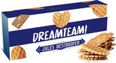 Jules Destrooper Natuurboterwafels & Parijse Wafels met opschrift "Dreamteam!" - Belgische koekjes - 100g x 2