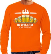 Bellatio Decorations Pull King's Day pour homme - bière, I willem - orange - vêtements de fête M