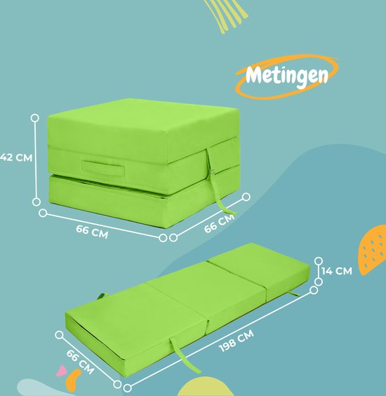 Loft 25 Opvouwbare matras, Logeermatras voor binnen en buiten, Opvouwbaar Matras 3-Delig, Campingmatras voor een Comfortabele Slaap, Gastenmatras Opvouwbaar 180x60x10 cm (Duckegg