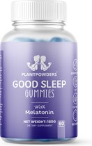 Plantpowders® - Vitamine Gummies - Good Sleep - Melatonine - 60 Gummies - Vegan & Suikervrij - Bosbes Smaak