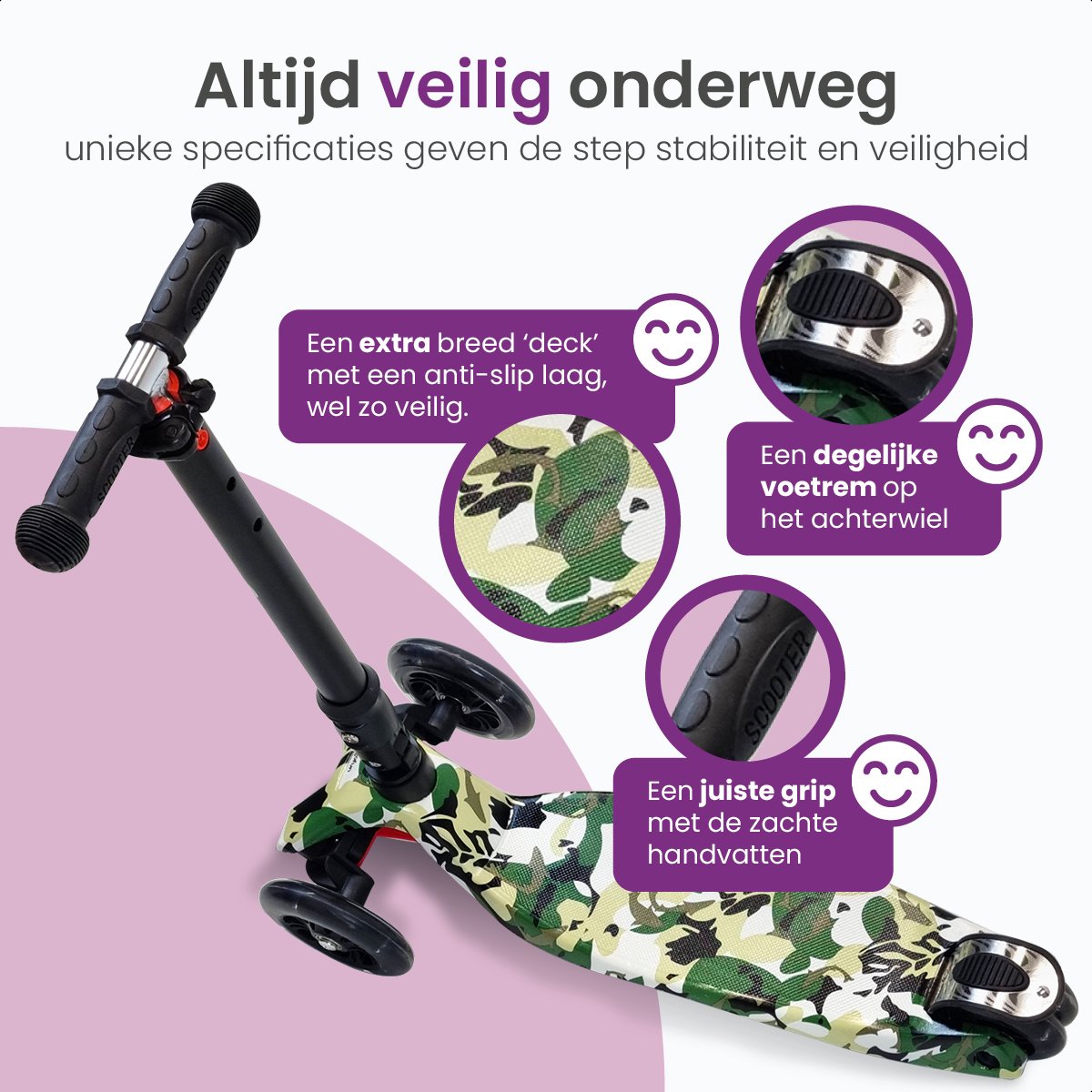 Gofun Kinderstep - Lichtgevende Wielen - Opvouwbaar - Step 3-8 jaar - Verstelbaar - Antislip - 85 x 58 x 23 cm - Zwart — afbeelding 9