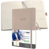 Sigel Conceptum weekagenda - A5 - 2025 (NL/FR/EN/DU) - taupe - softcover - SI-C2530
