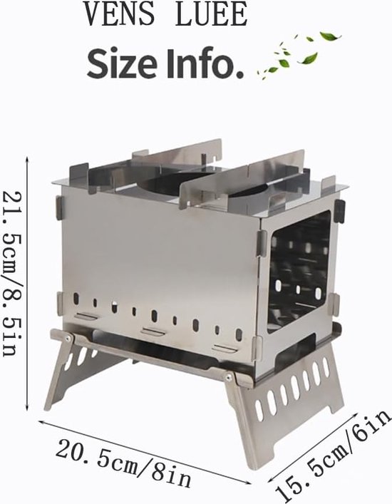Outdoor Vouwkaart Grill Barbecue Camping Winddicht Brandende Vuur Tafel Draagbare Houtskool Brandbranden Brandhout Barbecue Kachel (Stijl 3) van Anself — afbeelding 3