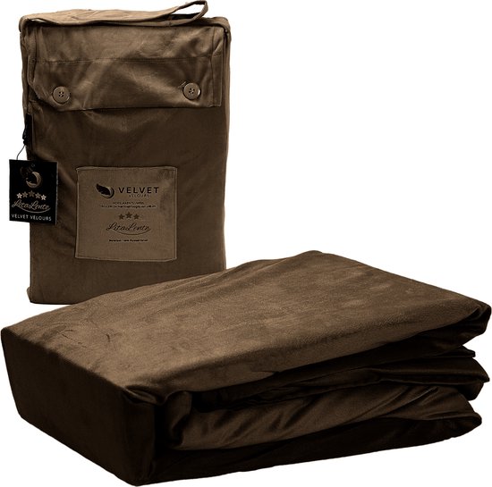 Dekbedovertrek Velvet Couture - Fluweel - Dekbedovertrek - 200x200/220 cm - Tweepersoons - Bruin - instopstrook - Fluweel Zacht - Afgewerkt met Drukknoopjes van Velvet Couture — afbeelding 5