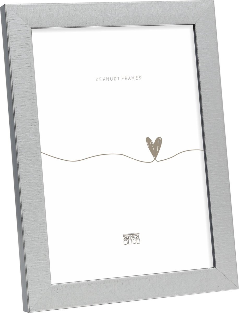 Deknudt Frames fotolijst S47EE2 - zilverkleur met zwart - 15x20 cm
