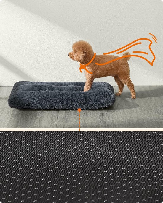 Feandrea Hondenbed, hondenmand, kattenbed, donut, 75 cm, donkergrijs PGW075G01