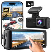 RedTiger F8 Dashcam pour voiture - Ultra 4K - Pour caméra - WiFi et GPS - 3,18 pouces avec application - Caméras embarquées - Capteur Sony - Vision nocturne - Surveillance du stationnement - Capteur G - Enregistrement en Loop -