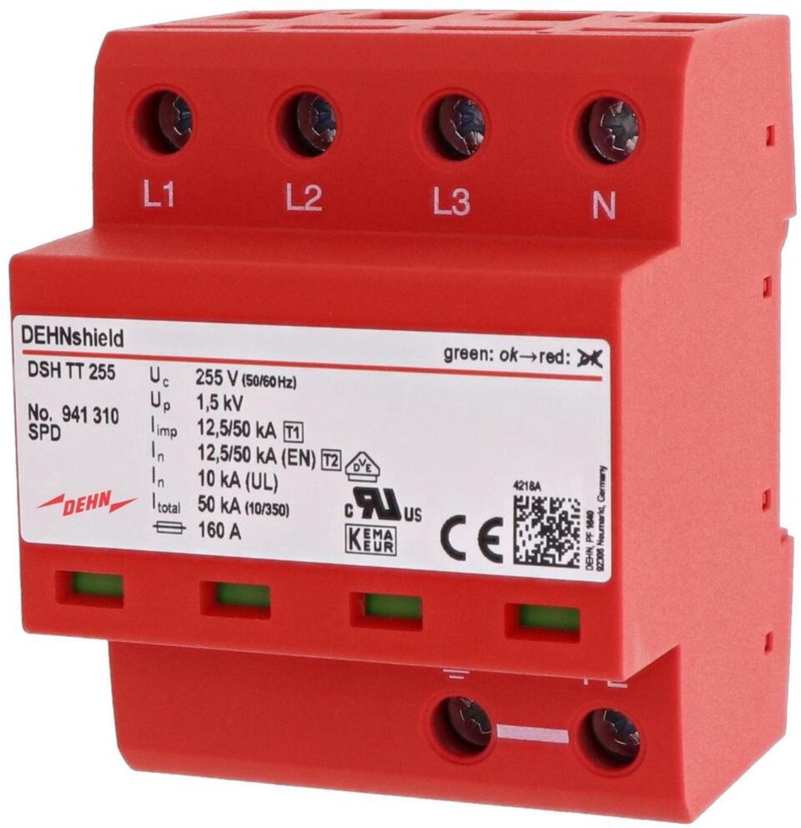 Dehnshield Type 1+2 3-Phase Combined Arrester TT 255 DSH - 941310 - E3K2M