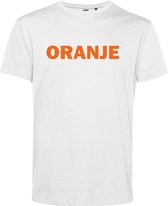 T-shirt Oranje Tekst | Koningsdag kleding | Oranje Shirt | Wit | maat S