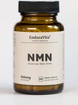 EnduraVita® - Premium NMN Capsules - 500mg per dosering - 99,8% zuiverheid - Getest in een laboratorium - NAD+ Booster - Nicotinamide Mononucleotide - 60x250mg - Ook voor honden en katten