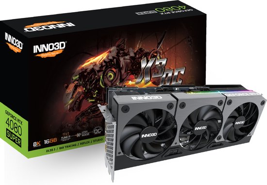 INNO3D GeForce RTX 4080 Super X3 OC - Videokaart - 16GB GDDR6X - PCIe 4.0 - 1x HDMI 2.1a - 3x DisplayPort 1.4.a