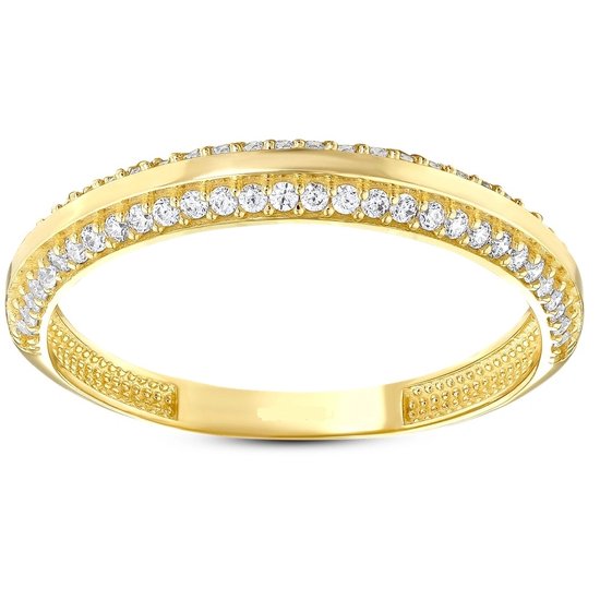 Ring 3 parels en gladde scheen - De Goud Winkel