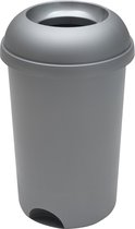 Afvalbak - Open top - Metallic grijs - 50 liter