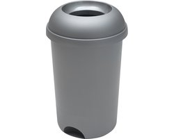 Afvalbak - Open top - Metallic grijs - 50 liter