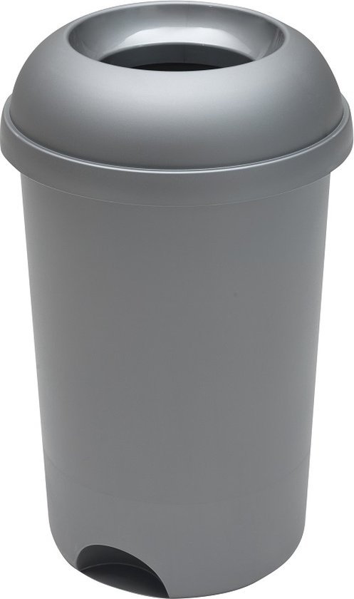 Afvalbak 50 liter grijs met deksel