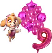 Paw Patrol Skye ballonnen pakket - 61x91cm - 9 jaar - Folie Ballon set - Themafeest - Verjaardag - Ballonnen - Versiering - Helium ballon