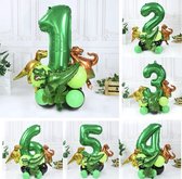 Ballons Dino - 1 an - Vert - Anniversaire - Fête d'enfants - Dinos - Dinosaurus- 19 pièces
