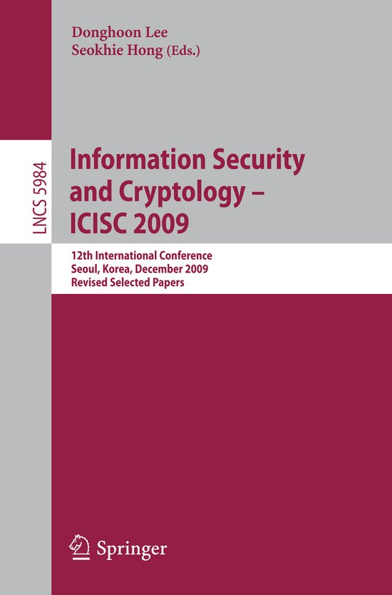 Information Security and Cryptology ICISC 2009 - cover