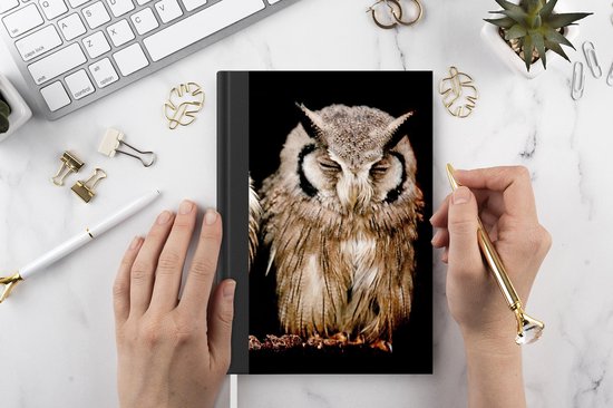 Carnet - Carnet d'écriture - Hibou - Vogel - Zwart - Carnet - Format A5 - Bloc-notes