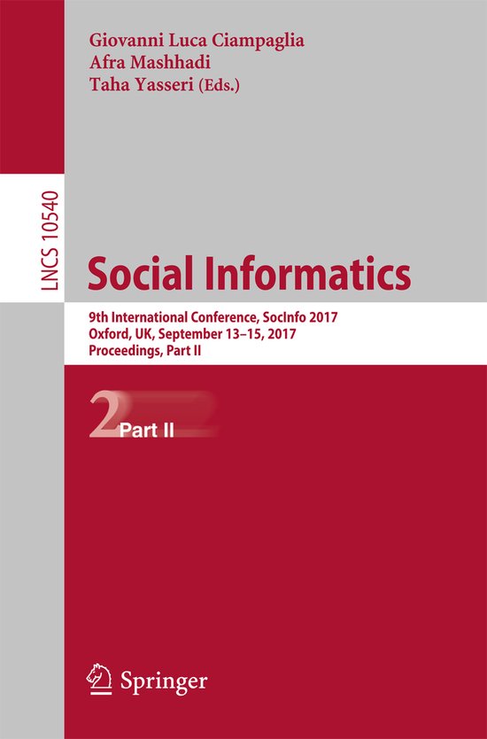 Lecture Notes in Computer Science10540- Social Informatics - cover