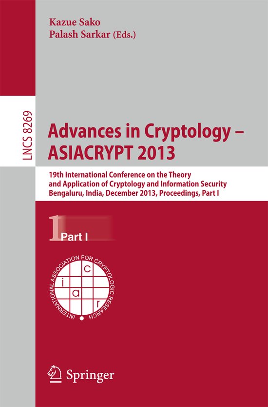 Advances in Cryptology - ASIACRYPT 2013 - cover