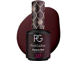Pink Gellac Gellak - 332 Sangria Red 15ml - Donkerrode Gel Nagellak - Gellac - Gel Nagels Producten