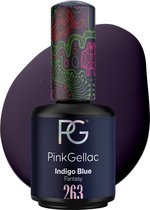 Pink Gellac 262 Indigo Blue Gellak 15ml - Glanzende Blauwe Gel Lak Nagellak - Gelnagels Producten - Gel Nails