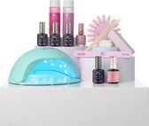Pink Gellac - Kit de démarrage pour vernis gel - Premium Peel Off - Vernis à ongles gel et Laque gel - Lampe LED incluse - Pour des ongles en gel parfaits