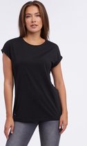 Ragwear dames shirt - shirt dames - Diona - zwart uni - korte mouwen - maat M