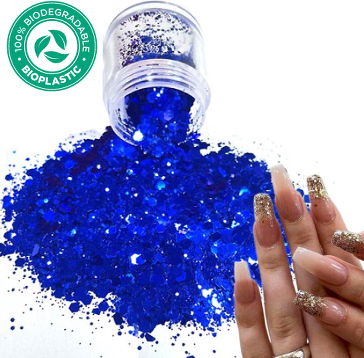 Goedkoopste Chunky Glitters (Blauw) [Volume 8g - Festival Glitter Outfit Nagel Decoratie Versiering - Manicure Kunstnagels Nepnagels Acryl Nagels - Kinderen Volwassenen Dames Glitters]