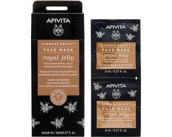 Toning Gezichtsmasker Apivita Express Gold 8 ml x 2 Vitaliserende Koninginnengelei