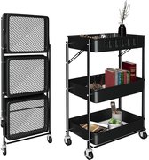 Bol.com Extra keukenwagen Opvouwbare groente- en fruitwagen multifunctioneel. Keukenplank met wielen. Servicewagen met 3 opbergn... aanbieding