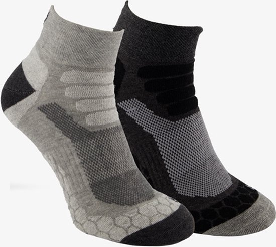 2 paires de chaussettes de randonnée gris noir - Taille 35/38