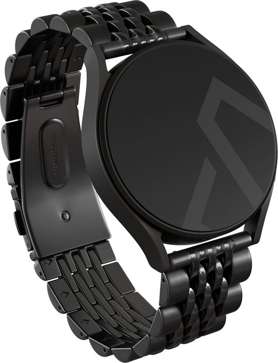 BURGA Universele Metalen Horlogeband voor Samsung Galaxy/Garmini/Xiaomi/Huawei - Chic Royal - Zwart - 22mm
