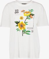 TwoDay oversized dames T-shirt bloemenprint wit - Maat XL