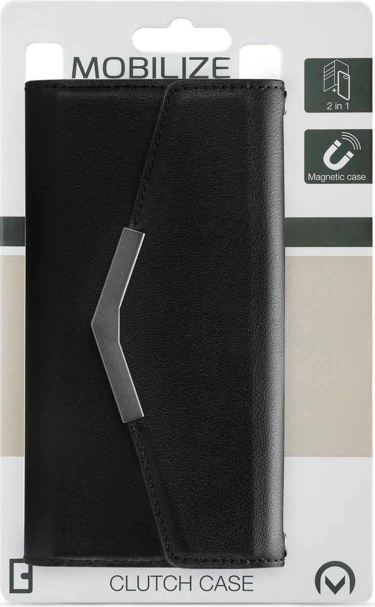 Mobilize Telefoonhoesje geschikt voor Apple iPhone SE (2020) Hoesje | Mobilize Elegant Magnet Uitneembare 2in1 Clutch | Pasjeshouder voor 3 Pasjes | Telefoonhoesje voor Pinpas / OV Kaart / Rijbewijs - Black Croco | Zwart — cadeau in Cadeau-ideeën - foto 8