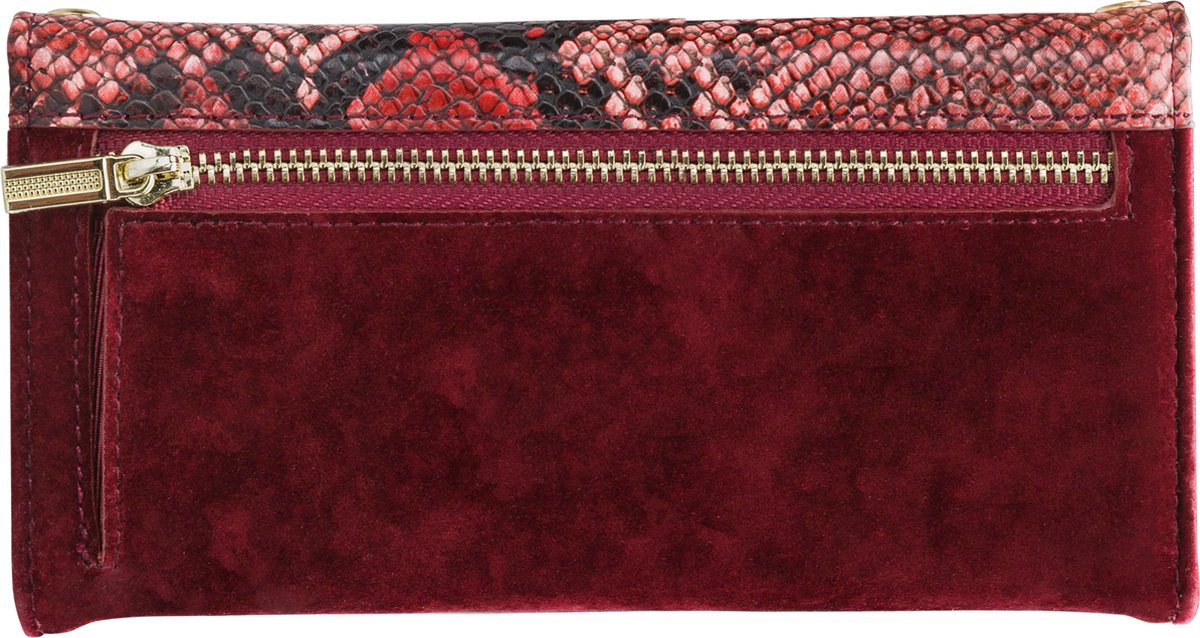 Mobilize Telefoonhoesje geschikt voor Apple iPhone 8 Hoesje | Mobilize Gelly Velvet Uitneembare 2in1 Clutch | Pasjeshouder voor 3 Pasjes | Telefoonhoesje voor Pinpas / OV Kaart / Rijbewijs - Red Snake | Rood
