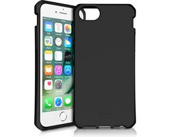 ITSkins Hoesje geschikt voor Apple iPhone 8 Telefoonhoesje Flexibel TPU | ITSkins SpectrumSolid Backcover Shockproof | Schokbestendig iPhone 8 Telefoonhoesje | Anti Shock Proof - Plain Black | Zwart