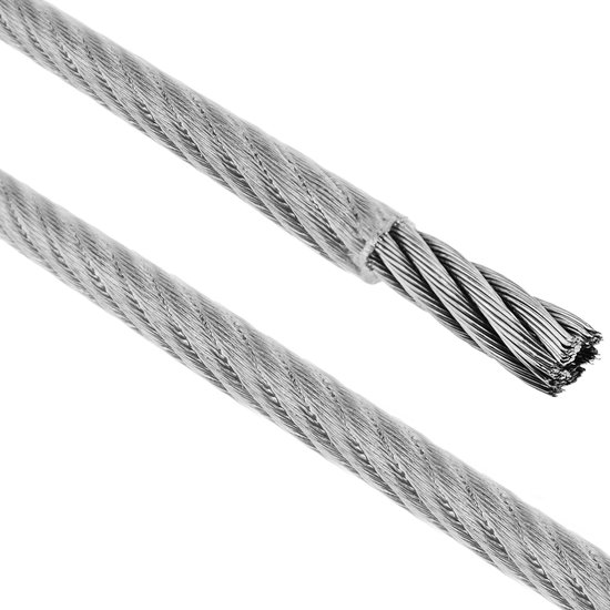 Rvs kabel constructie 7x7 in diameter 0,63 t/m 8mm. - RVS Watersport