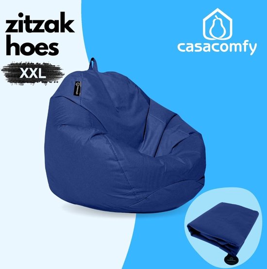 Foto: Casacomfy zitzakhoes stoffen bekleding zonder vulling pear xxl blauw fatboy volwassenen kinderen