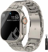 DrPhone TitaniumLux - Bracelet en métal titane - 49/ 44/42/45 mm + Kit de réglage - Convient pour IOS Smartwatch Ultra / Watch - Titane