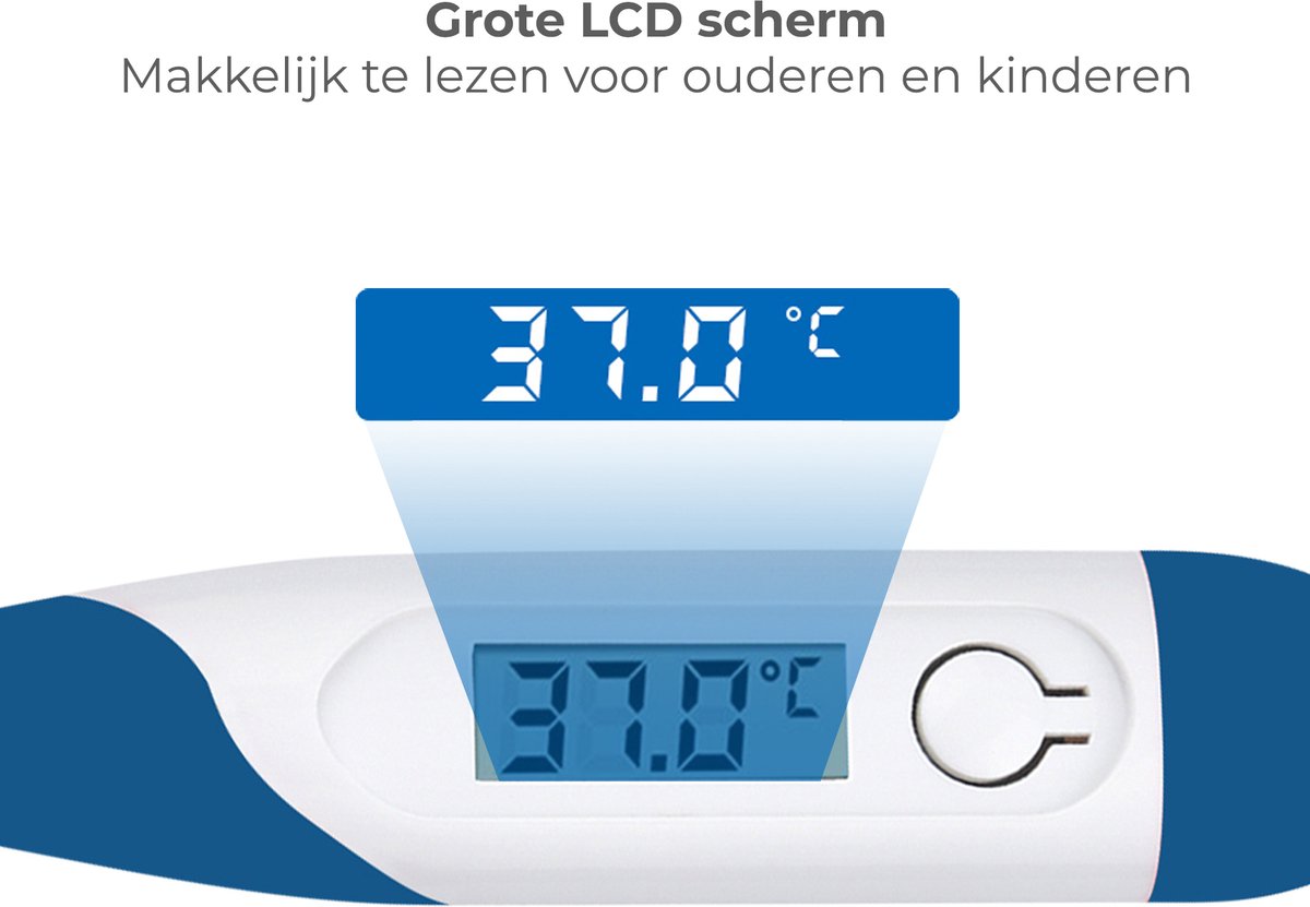 Premium Commerce® - Thermometer Baby - Lichaam - Koorts - Koortsthermometer voor volwassenen - Blauw - Incl. opbergcase! — cadeau in Cadeau-ideeën - foto 6