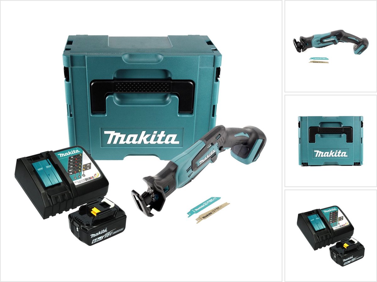 Makita DJR 183 RG1J accu reciprozaag 18 V + 1x accu 6,0 Ah + oplader + Makpac