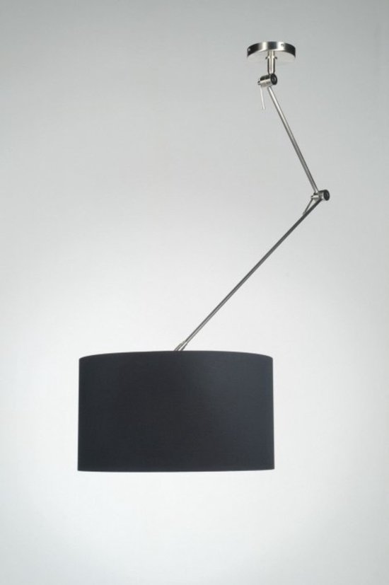 Lumidora Hanglamp 30004 - BRISBANE - E27 - Zwart - Textiel - ⌀ 45 cm